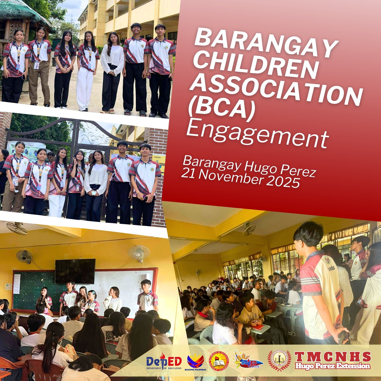 The officers of the Barangay Children Association (BCA) of Hugo Perez